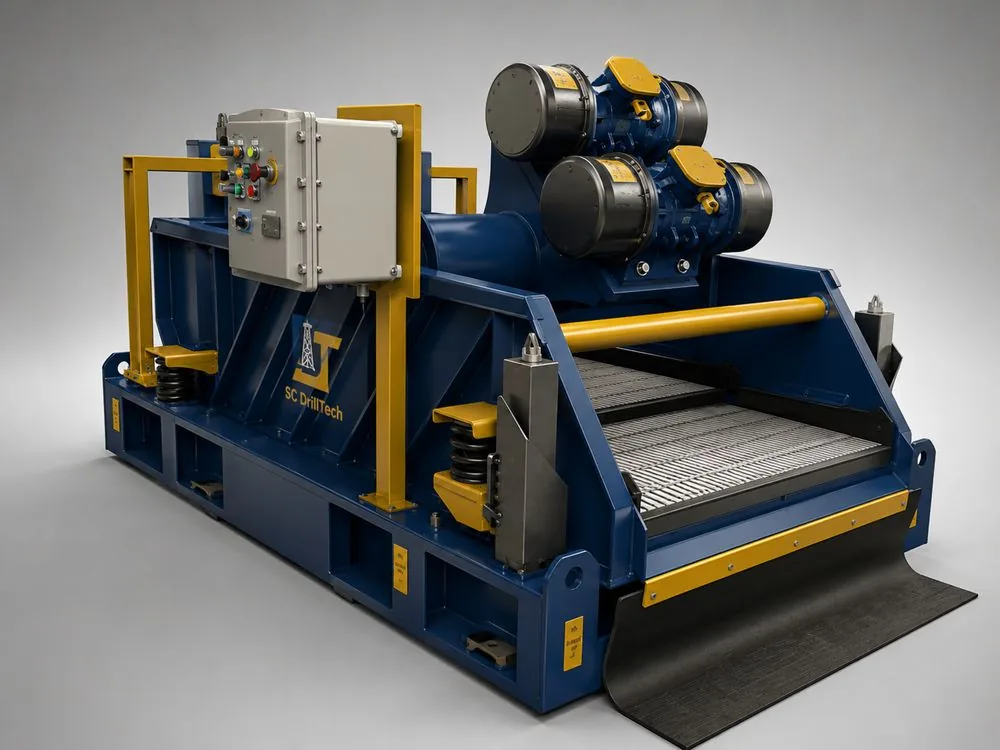 SC DrillTech shale shaker — vibrating screen deck for first-stage solids removal
