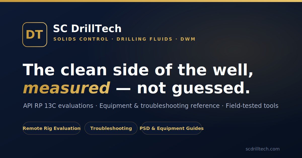 Sc Fluids Line SC DrillTech — Solids Control, Drilling Fluids & Waste Management ...